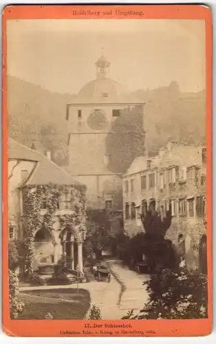 Fotografie Edm. v. König, Heidelberg, Ansicht Heidelberg, Blick in den Schlosshof