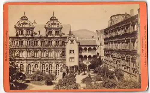 Fotografie Edm. v. König, Heidelberg, Ansicht Heidelberg, Blick auf den Schlosshof