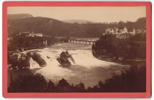 Fotografie Tronel & Koch, Schaffhausen, Ansicht Schaffhausen, Blick auf den Rheinfall mit Bruücke