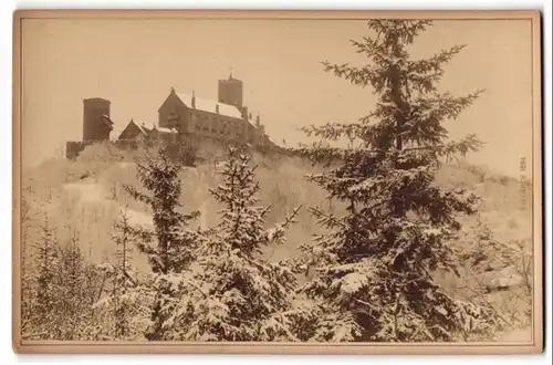 Fotografie Carl Remde, Eisenach, Ansicht Eisenach, Blick nach der Wartburg im Winterkleid