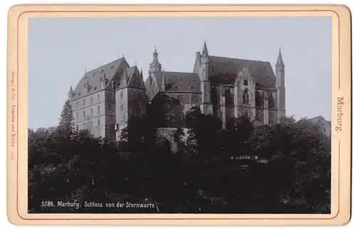 Fotografie Stengel & Co., Dresden, Ansicht Marburg, Blick zum Schloss von der Sternwarte aus gesehen