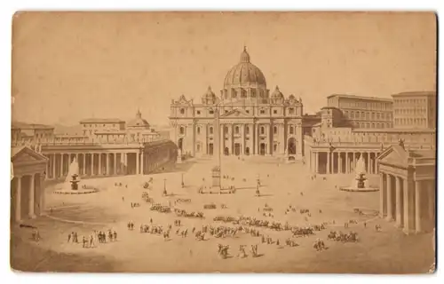 Fotografie unbekannter Fotograf, Ansicht Rom, Blick auf den Petersplatz mit Petersdom