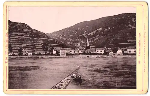Fotografie Römmler und Jonas, Dresden, Ansicht Assmannshausen, Blick über den Rhein nach der Stadt, 1888