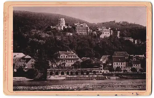 Fotografie L. Meder, Heidelberg, Ansicht Heidelberg, Teilansicht der Stadt mit dem Schloss