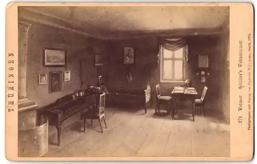 Fotografie Sophus Williams, Berlin, Ansicht Weimar, Schiller`s Wohnzimmer, 1887