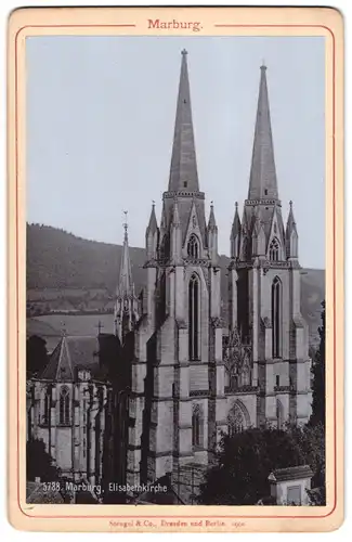 Fotografie Stengel & Co., Dresden, Ansicht Marburg, Aussenansicht der Elisabethkirche