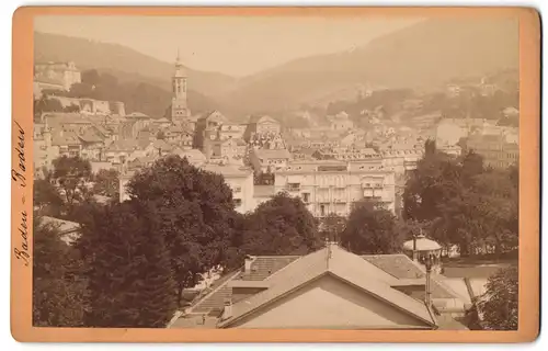 Fotografie unbekannter Fotograf, Ansicht Baden-Baden, Blick über die Dächer der Stadt