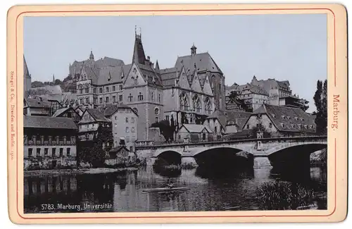 Fotografie Stengel & Co., Dresden, Ansicht Marburg / Lahn, Ortspartie mit der Universität