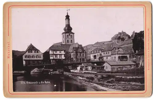 Fotografie Lautz & Isenbeck, Darmstadt, Ansicht Kreuznach / Nahe, Blick in den Ort mit Brücke