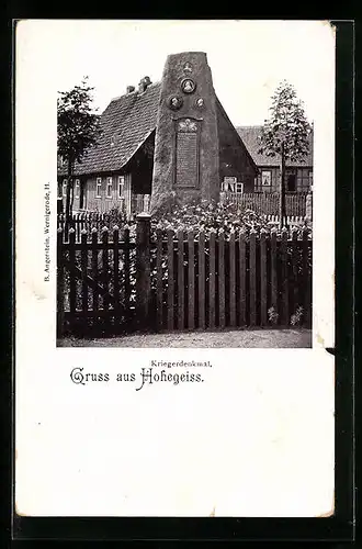 AK Hohegeiss, Blick auf das Kriegerdenkmal