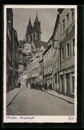 AK Meissen, Blick in die Burgstrasse