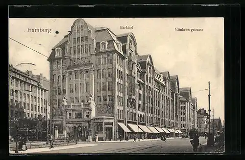 AK Hamburg, Mönkebergstrasse mit Barkhof