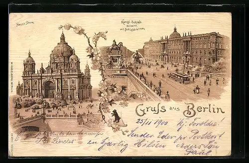 Lithographie Berlin, Königl. Schloss und Dom