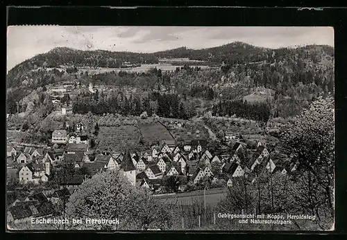 AK Eschenbach bei Hersbruck, Gebirgsansicht mit Koppe, Heroldsteig und Naturschutzpark