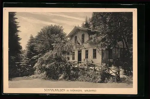 AK Schmalkalden in Thür., Gasthof Waldhaus mit Terrasse