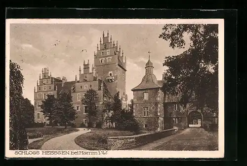 AK Heessen bei Hamm, Blick auf das Schloss