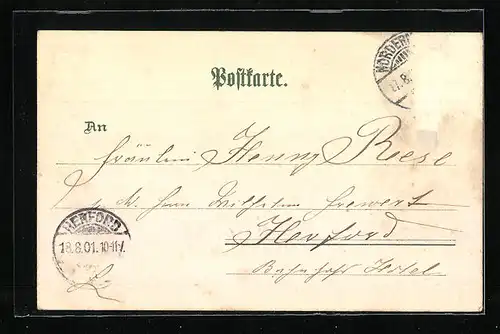 Lithographie Norderney, Landungsbrücke im Hafen