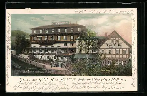 AK Bad Jonsdorf, Blick auf Hotel Bad Jonsdorf u. Gasthof zum Bad