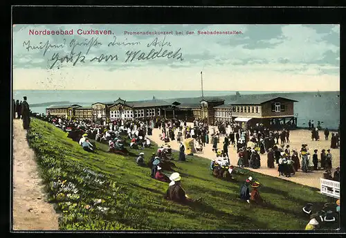 AK Cuxhaven, Promenadenkonzert bei den Seebadeanstalten