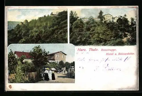 AK Thale, Rosstrappe, Hotel und Bülowshöhe