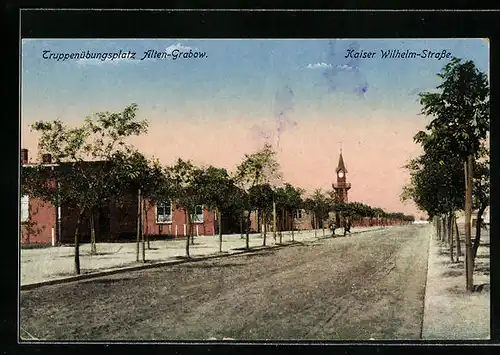 AK Altengrabow, Kaiser Wilhelm-Strasse auf dem Truppenübungsplatz