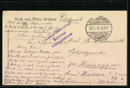 AK Altengrabow, Soldatenheim mit Strasse