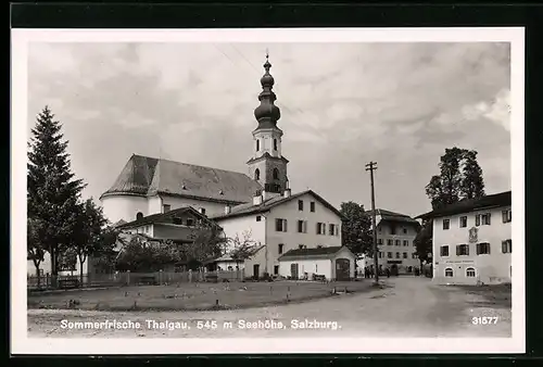 AK Thalgau, Ortsansicht mit Kirche