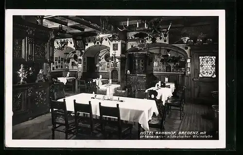 AK Bregenz, Hotel Bahnhof, Weinstube