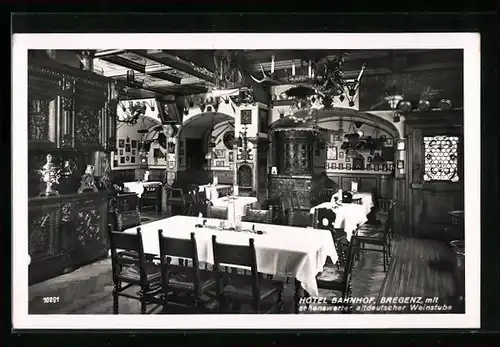 AK Bregenz, Hotel Bahnhof mit Weinstube