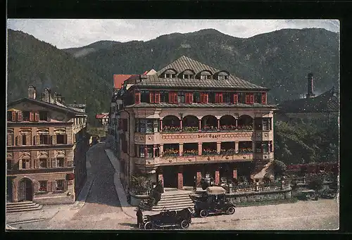 AK Kufstein, Hotel Egger aus der Vogelschau