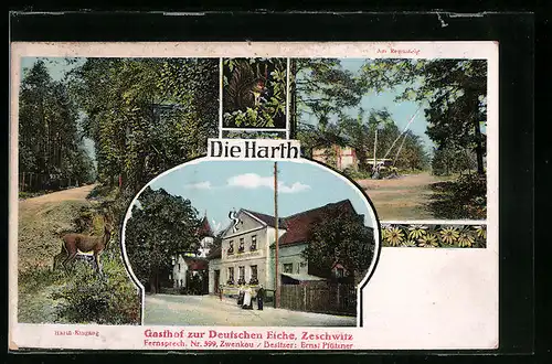 AK Zeschwitz, Gasthof zur Deutschen Eiche, Die Harth