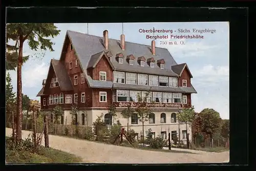 AK Oberbärenburg i. Sächs. Erzgebirge, Berghotel Friedrichshöhe