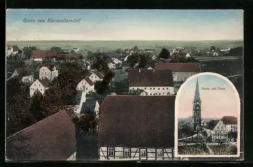 AK Kleinwaltersdorf, Kirche und Pfarre, Panoramaansicht