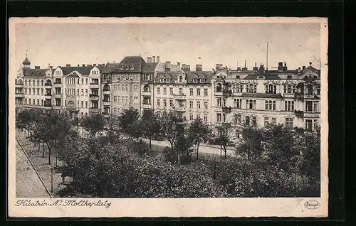 AK Cuestrin / Kostrzyn, Strassenpartie am Moltkeplatz