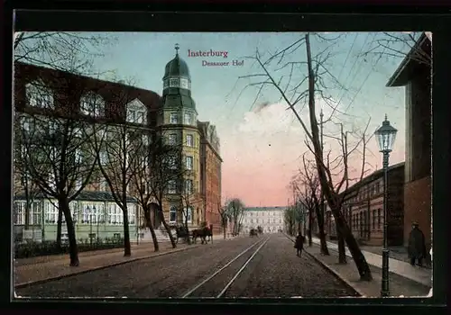 AK Insterburg, Dessauer Hof, Strassenpartie