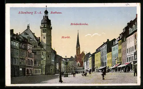 AK Altenburg /S.-A., Markt mit Brüderkirche