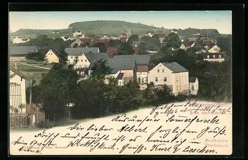 AK Hintergersdorf, Teilansicht mit Blick nach Hartha