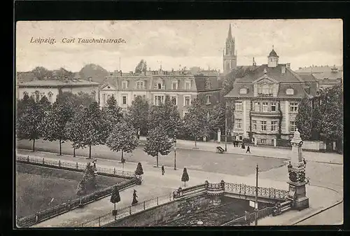 AK Leipzig, Carl Tauchnitzstrasse mit Passanten