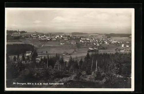 AK St. Georgen /Bad. Schwarzwald, Teilansicht