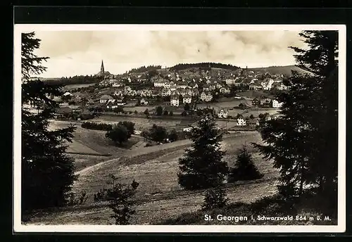 AK St. Georgen i. Schwarzwald, Teilansicht
