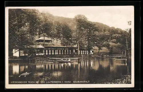 AK Bad Lauterberg i. Harz, Wiesenbeker Teich mit Badeanstalt