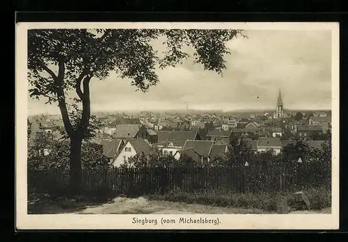 AK Siegburg, Teilansicht vom Michaelsberg aus