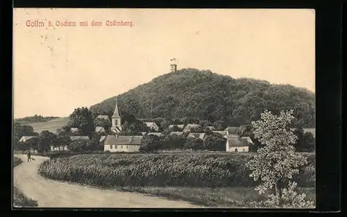 AK Collm b. Oschatz, Teilansicht mit dem Collmberg