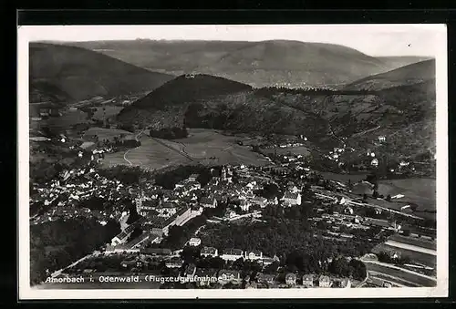 AK Amorbach i. Odenwald, Teilansicht, Fliegeraufnahme