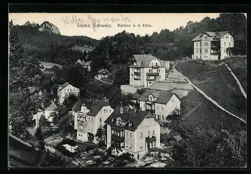 AK Rathen a. d. Elbe /Sächs. Schweiz, Ortspartie