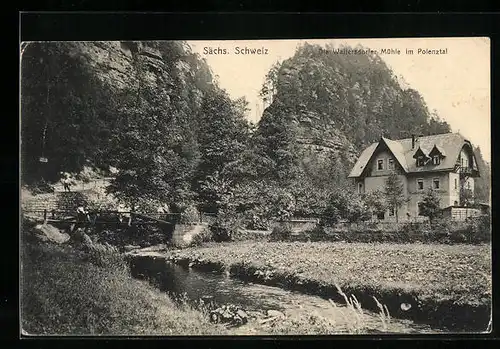 AK Hohnstein /Sächsische Schw., Gasthaus Waltersdorfer Mühle im Polenztal
