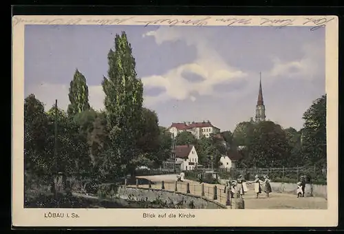 AK Löbau /Sa., Blick auf die Kirche