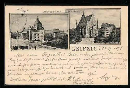 AK Leipzig, Reichsgericht und Thomaskirche