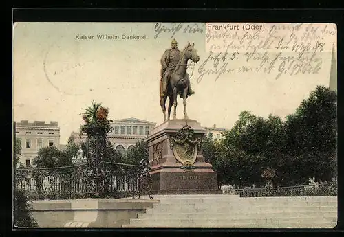 AK Frankfurt /Oder, Kaiser Wilhelm Denkmal