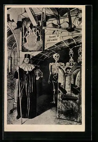 AK Dresden, Josephus Linke in den Katakomben des Bauern-Museums